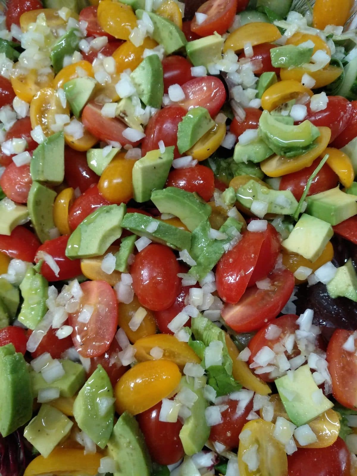 Salade met avocado en tomaat